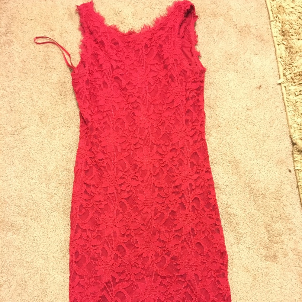 Red lace dress